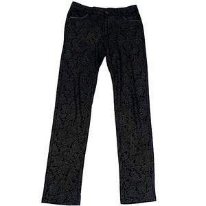 Insight Black Paisley Skinny Dress Pants Stretchy High Rise Size Medium Pockets